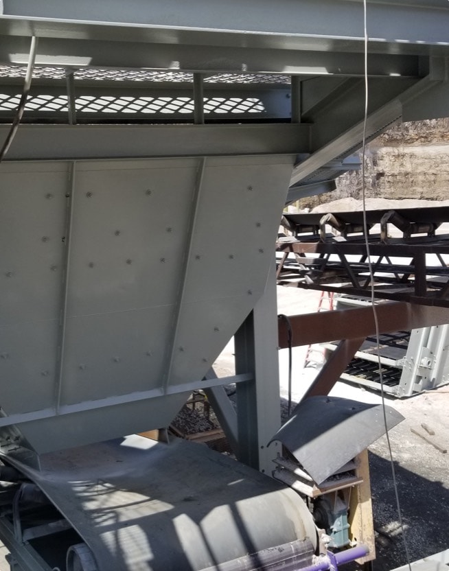 screening equipment in a limestone quarry